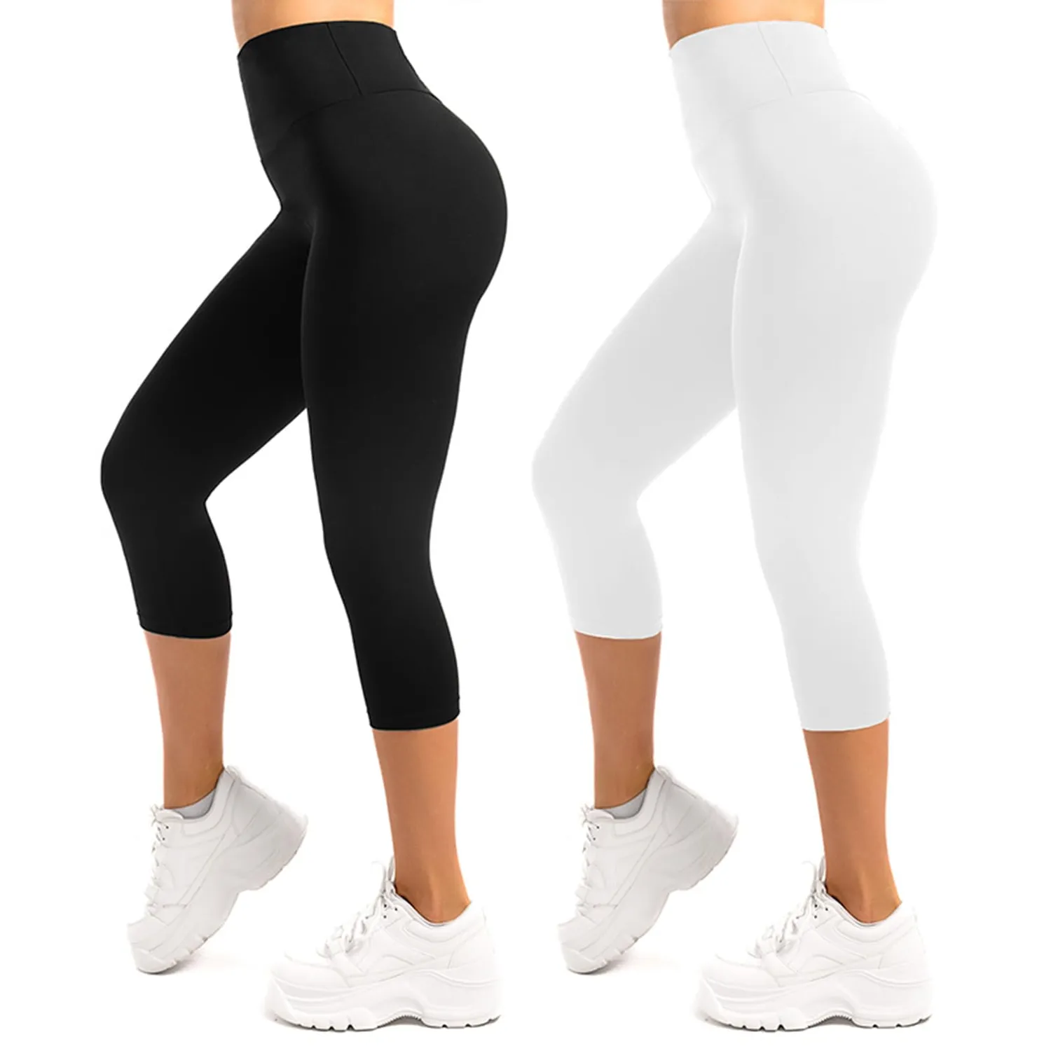 SINOPHANT 3/4 Leggings Damen High Waist 2er Pack blickdicht