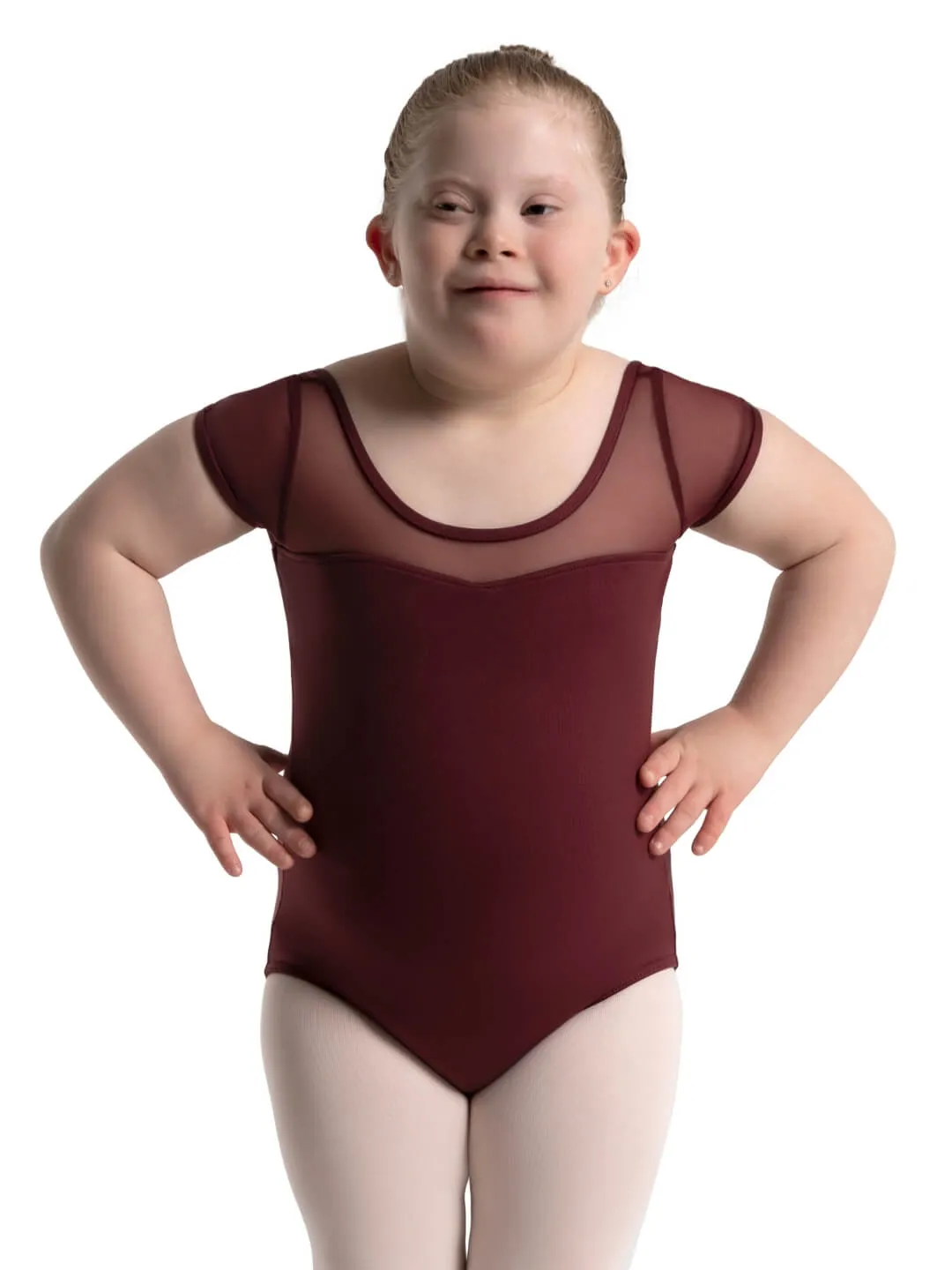 Capezio Studio Collection SE1039C Balletttrikot Schwarz Kurzarm Mesh