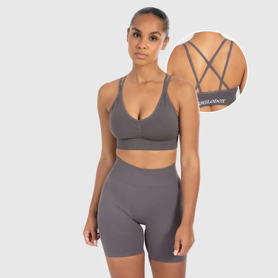 Smilodox Sorea Katrin Sport-BH Schwarz V-Ausschnitt