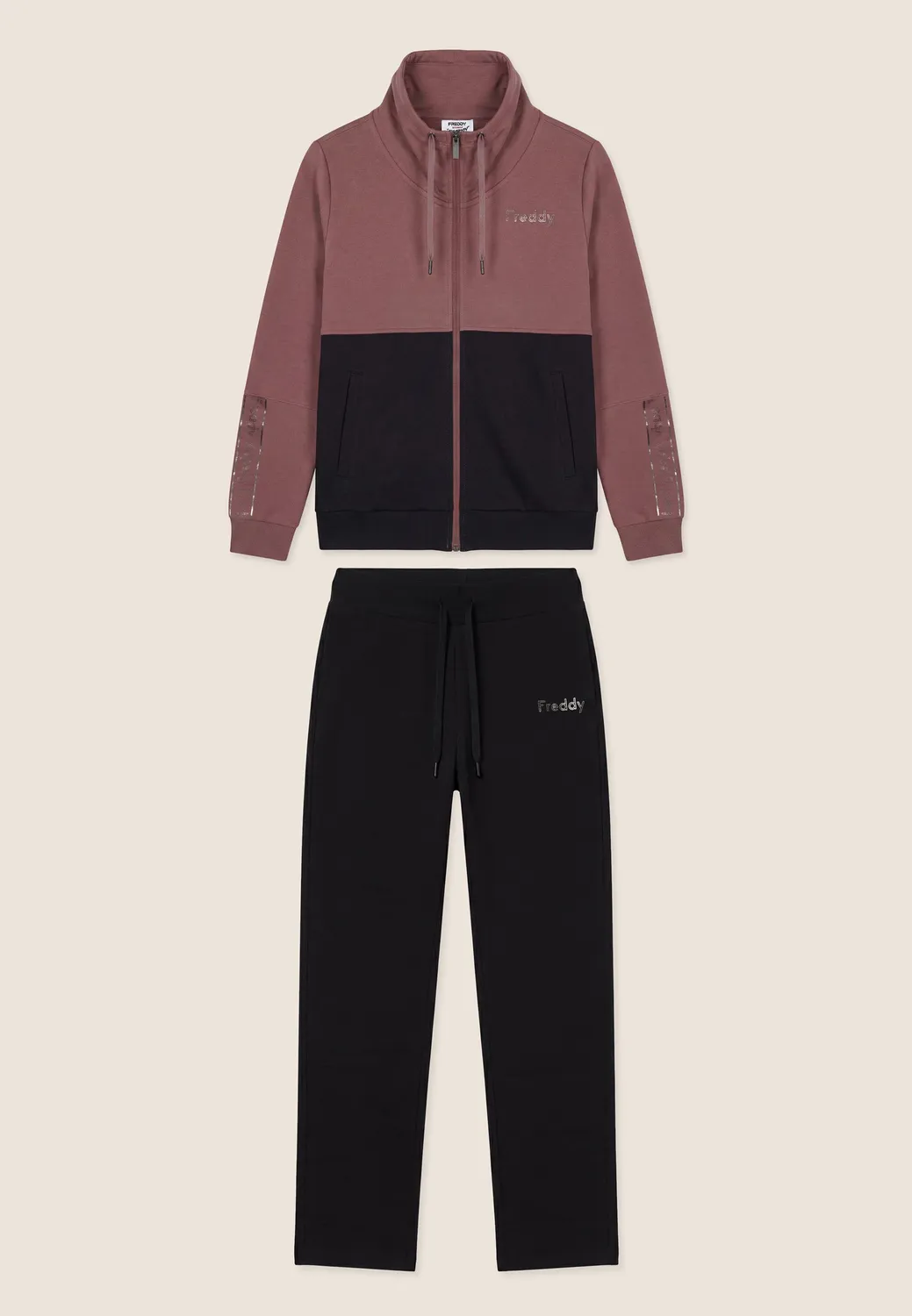 Freddy Trainingsanzug Colour Block Zip Rose Taupe