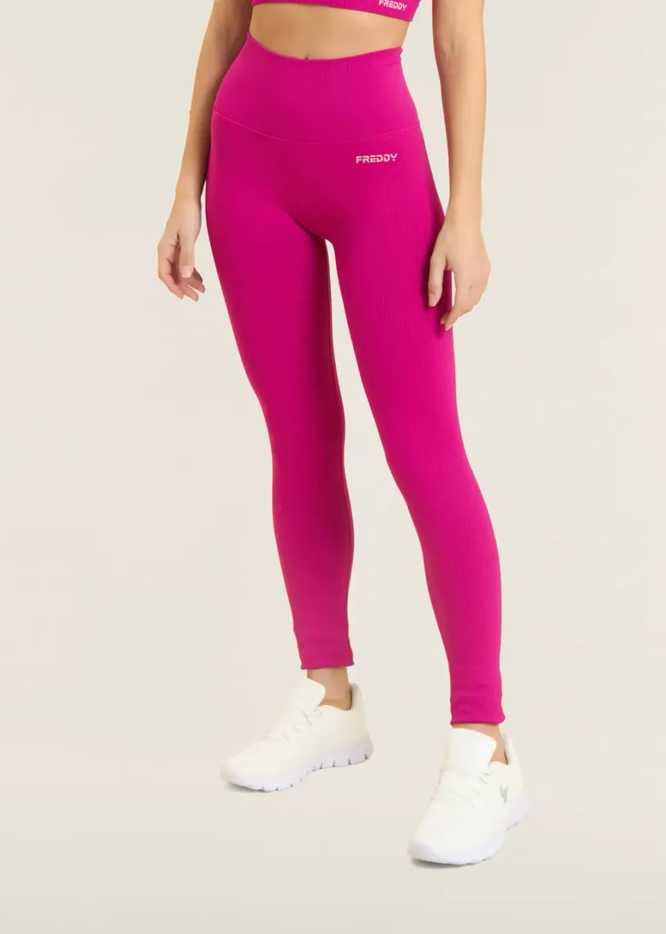 Freddy 7/8 Leggings Seamless Rippen Monaco Blue hoher Bund