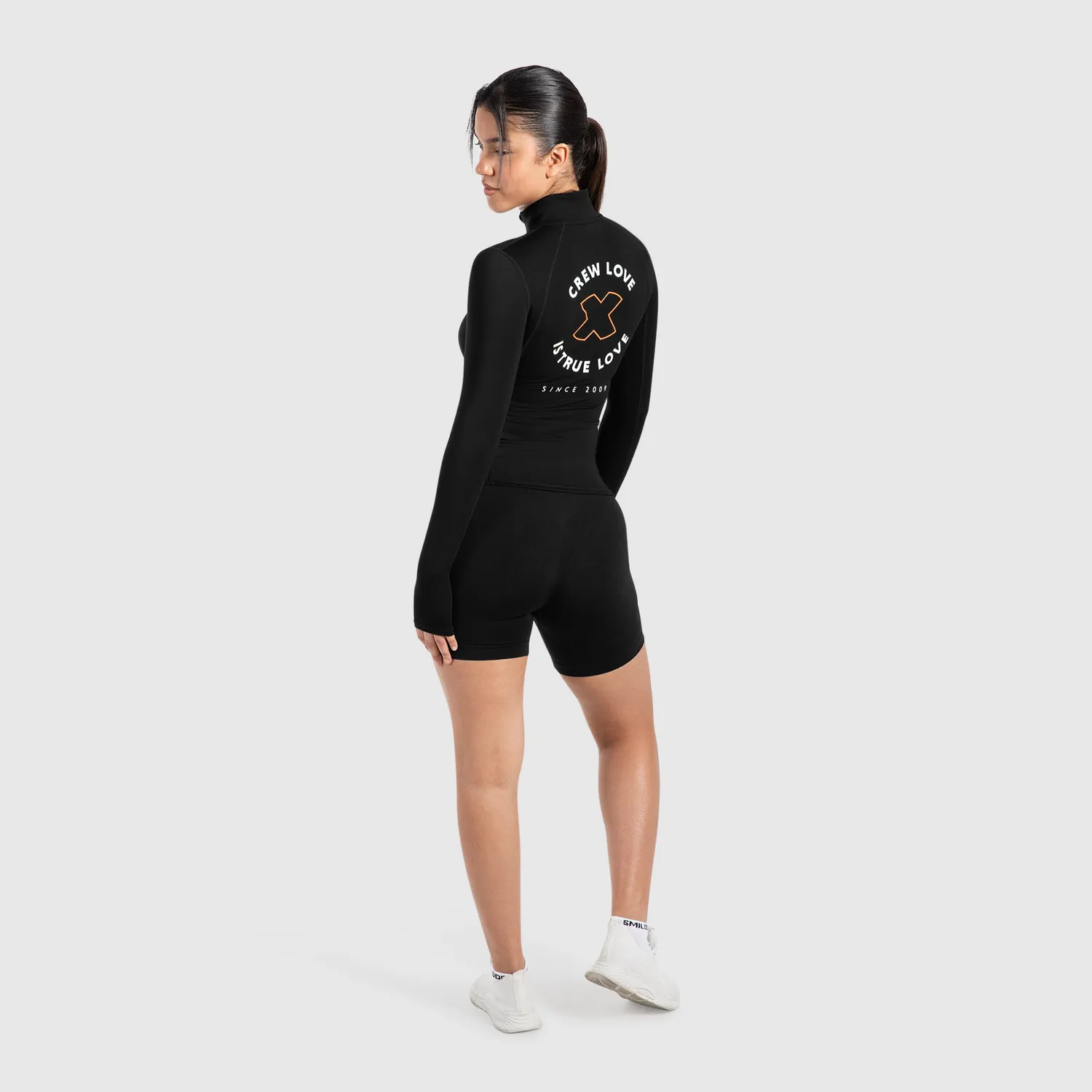 Smilodox Sorea Sommer Damen Jacke Schwarz Stehkragen