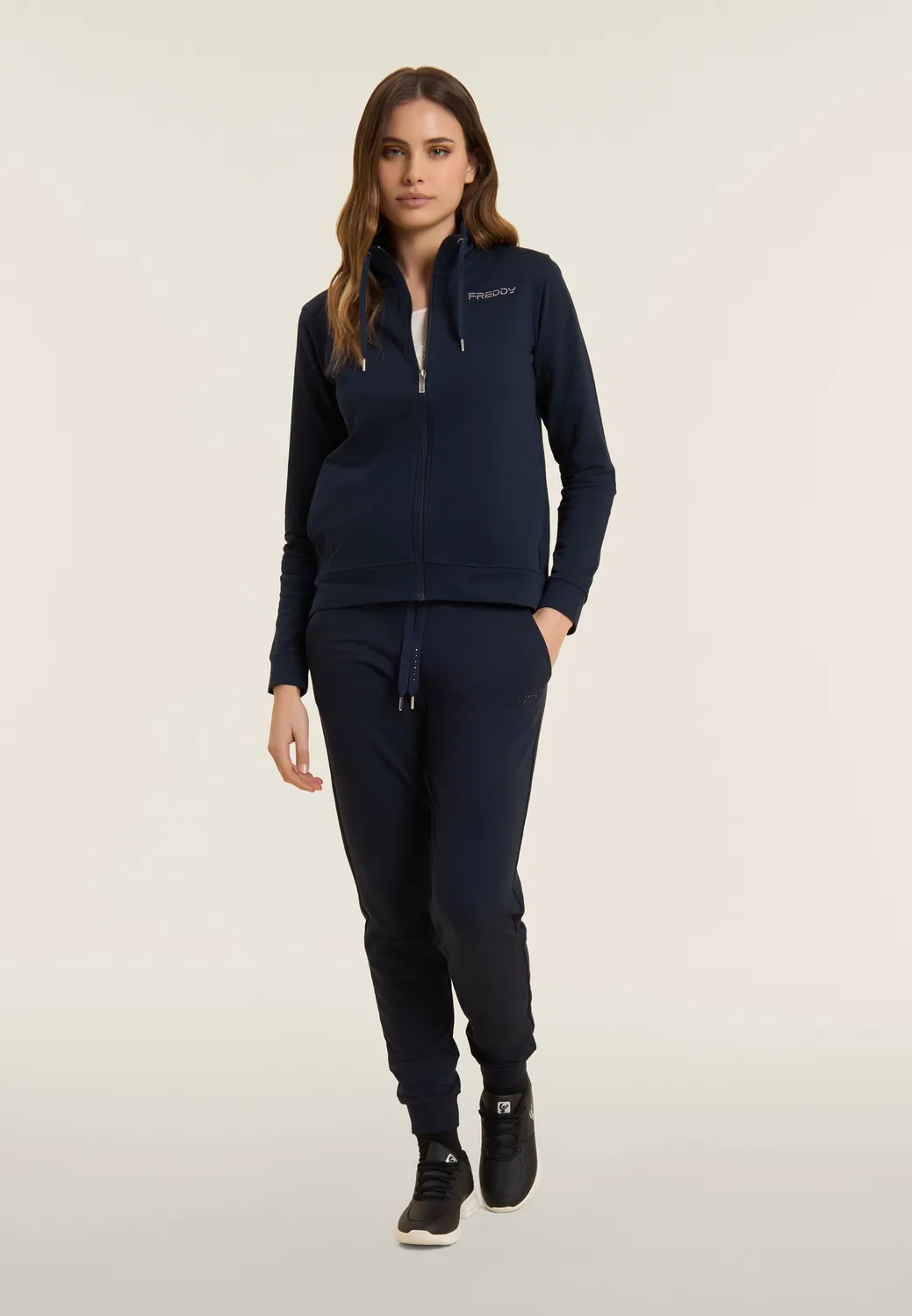 Freddy Sporthose French Terry Nero Strass Regular Fit