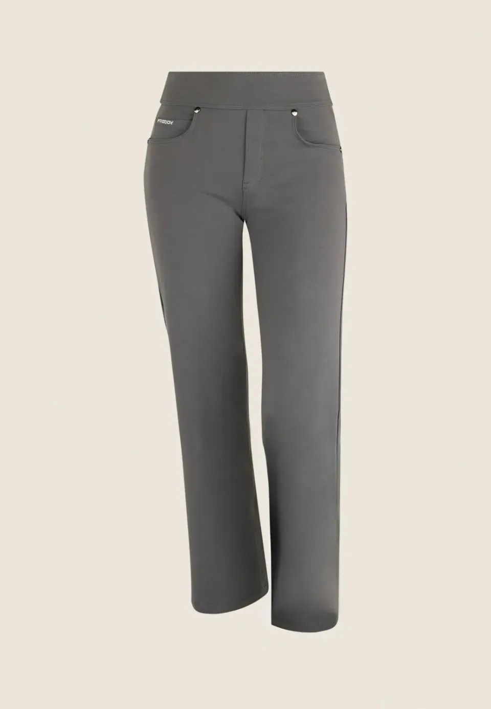 Freddy N.O.W. Wide Leg Hose Grau Jersey elastisch