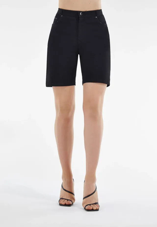 Freddy Black Bermuda Denim Shorts schwarz