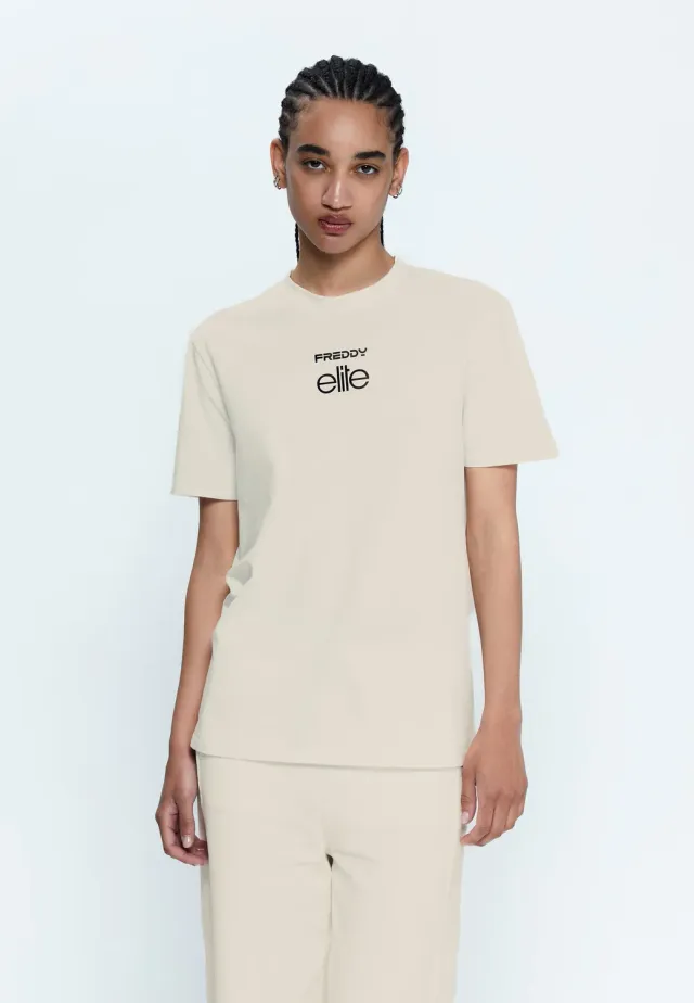Freddy Elite T-Shirt Unisex Grau Stickerei