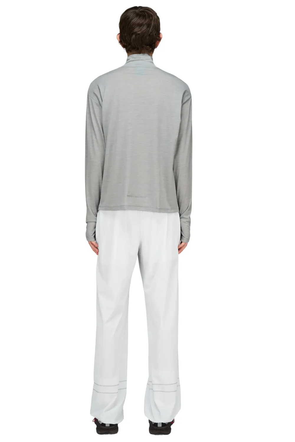 UNNA Zip Up Wool Layer Longsleeve Pearl Grey Wolle