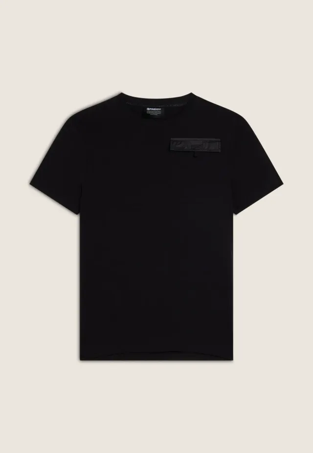 Freddy T-Shirt Herren Brusttasche Black Regular