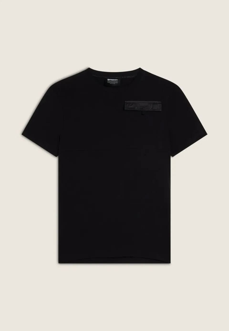 Freddy T-Shirt Herren Brusttasche Black Regular