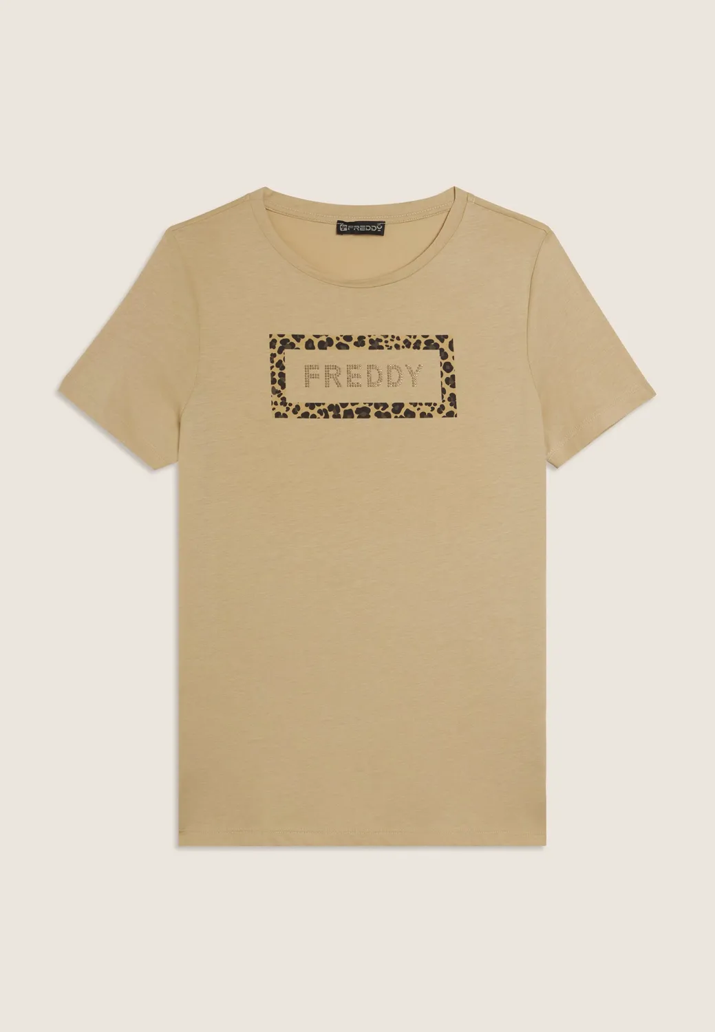 Freddy T-Shirt Damen Nero Animalier Baumwolle Modal