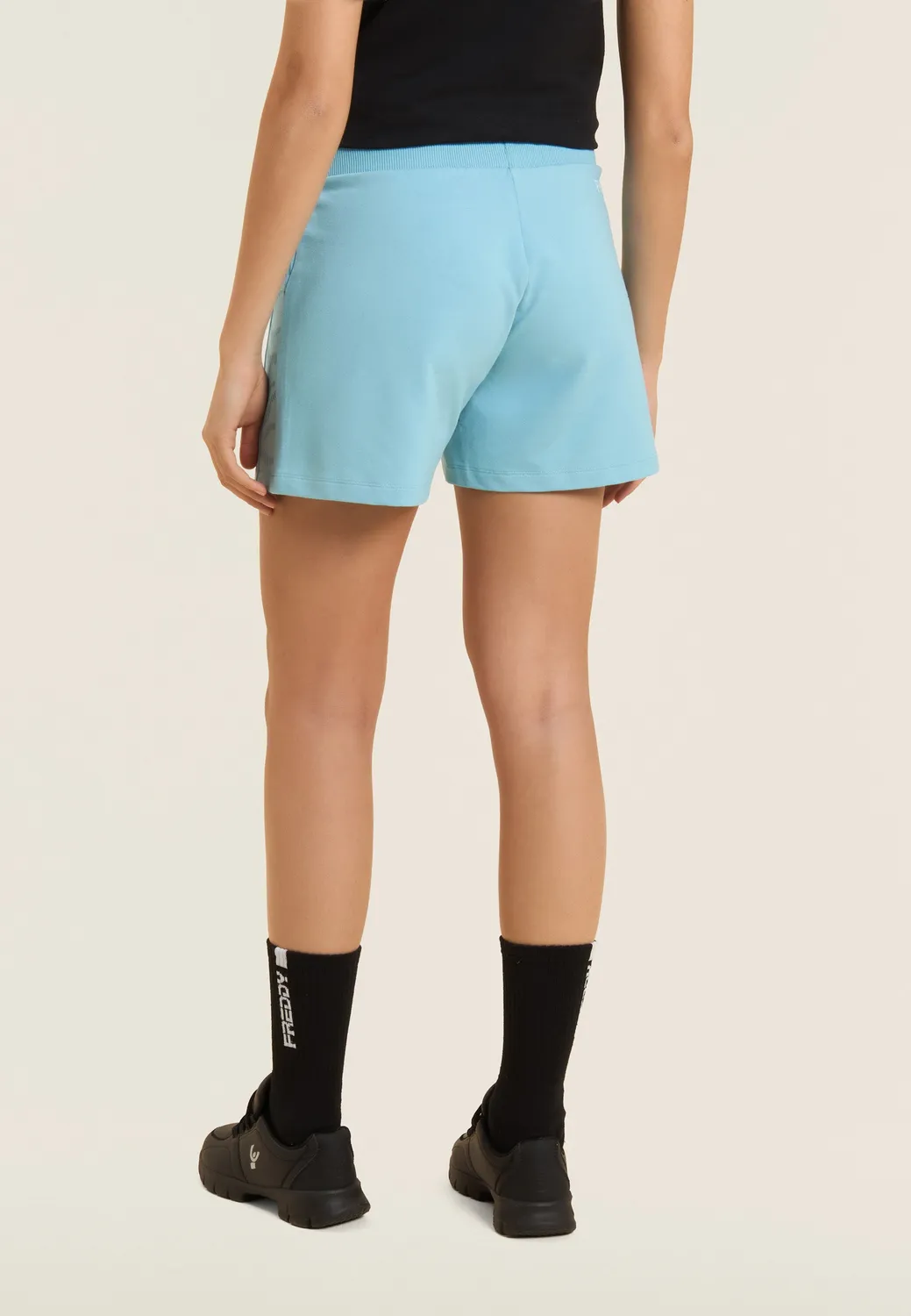 Freddy Shorts Damen French Terry schwarz Grafik