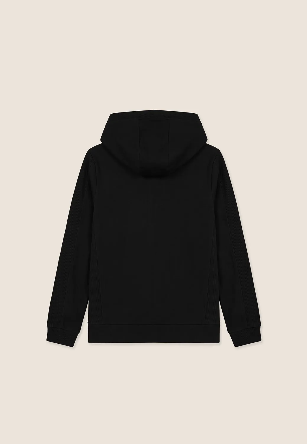 Freddy Damen Sweatjacke Zip Kapuze Schwarz Rippstrick