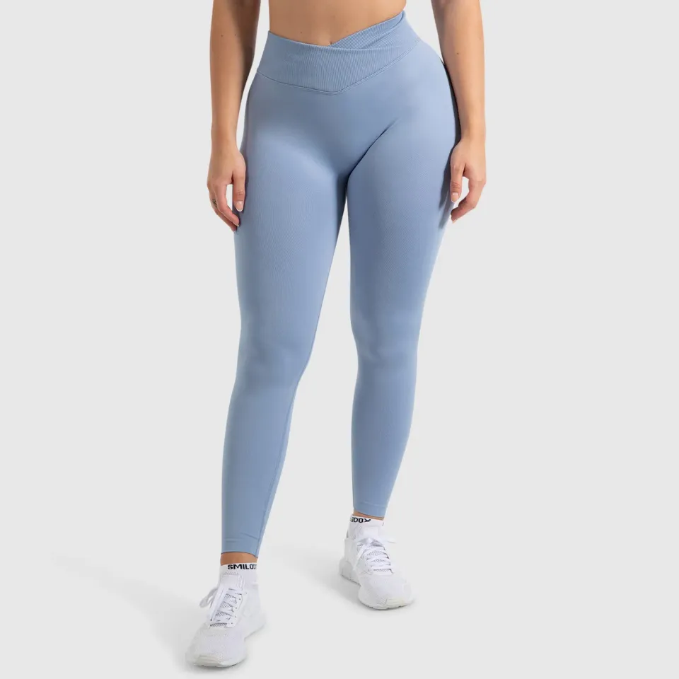 Smilodox Cetrina Silvia Scrunch Leggings Schwarz V-Bund