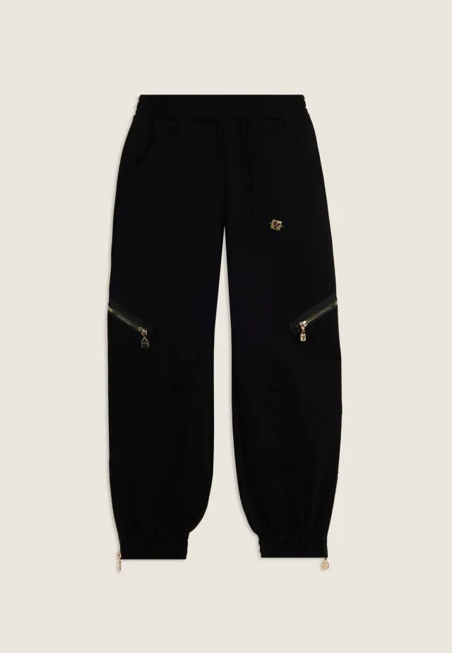 Freddy Junior Hose Schwarz mit Gold-Reißverschluss