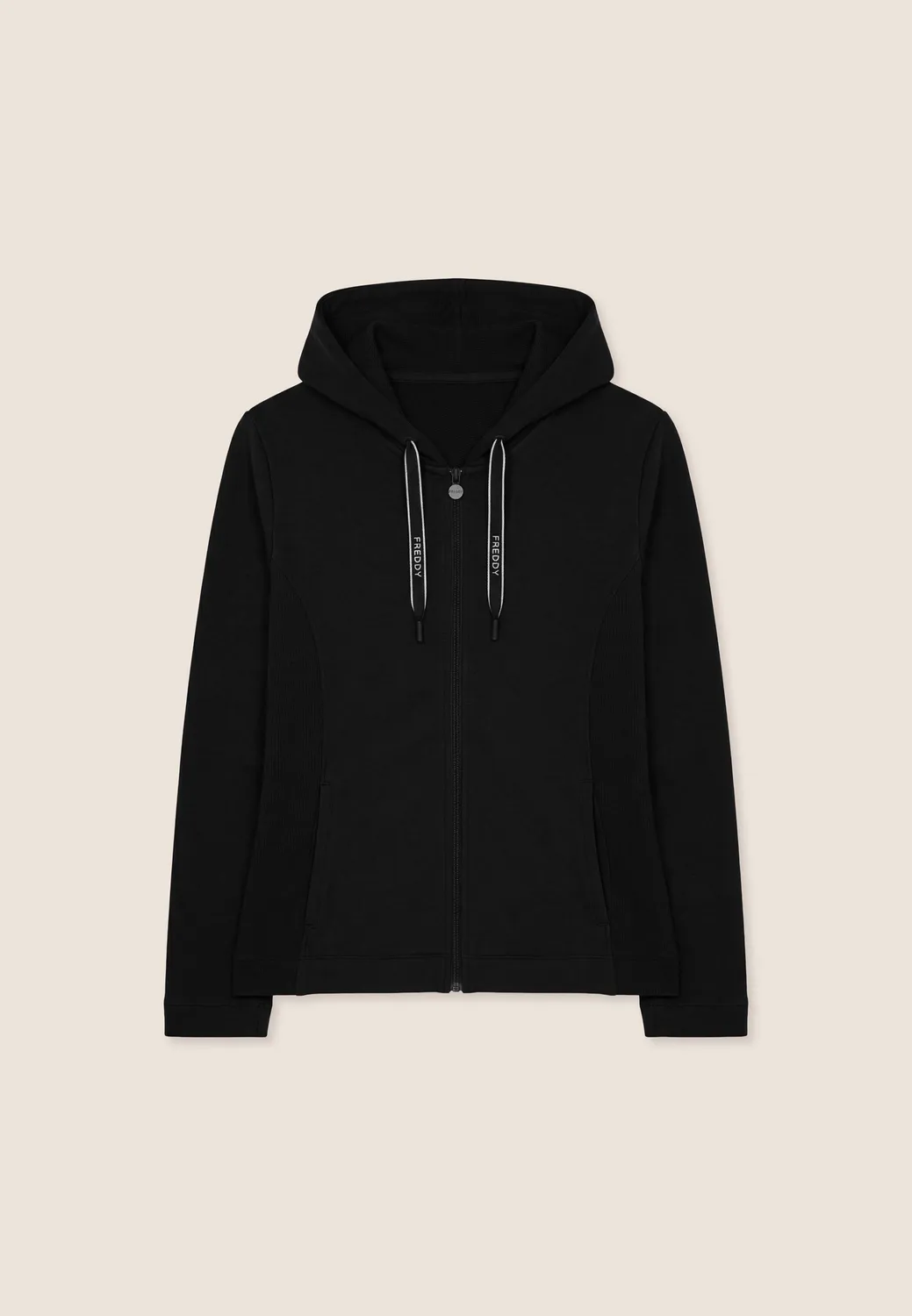 Freddy Slim Full-Zip Kapuzenjacke schwarz slim