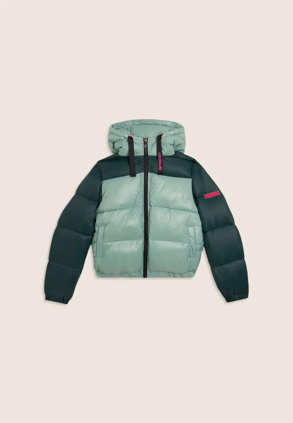 Freddy Colour-Block Winterjacke Mädchen Schwarz Cropped
