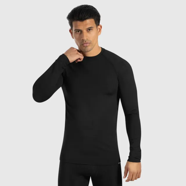 Smilodox Zeyn Longsleeve Schwarz Herren Langarm