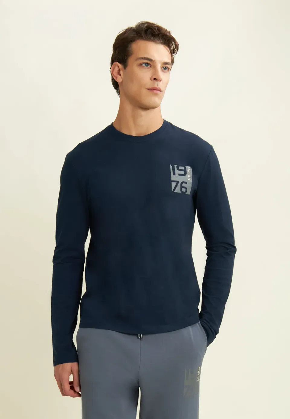 Freddy 1976 Langarmshirt Herren Jet Black Baumwolle