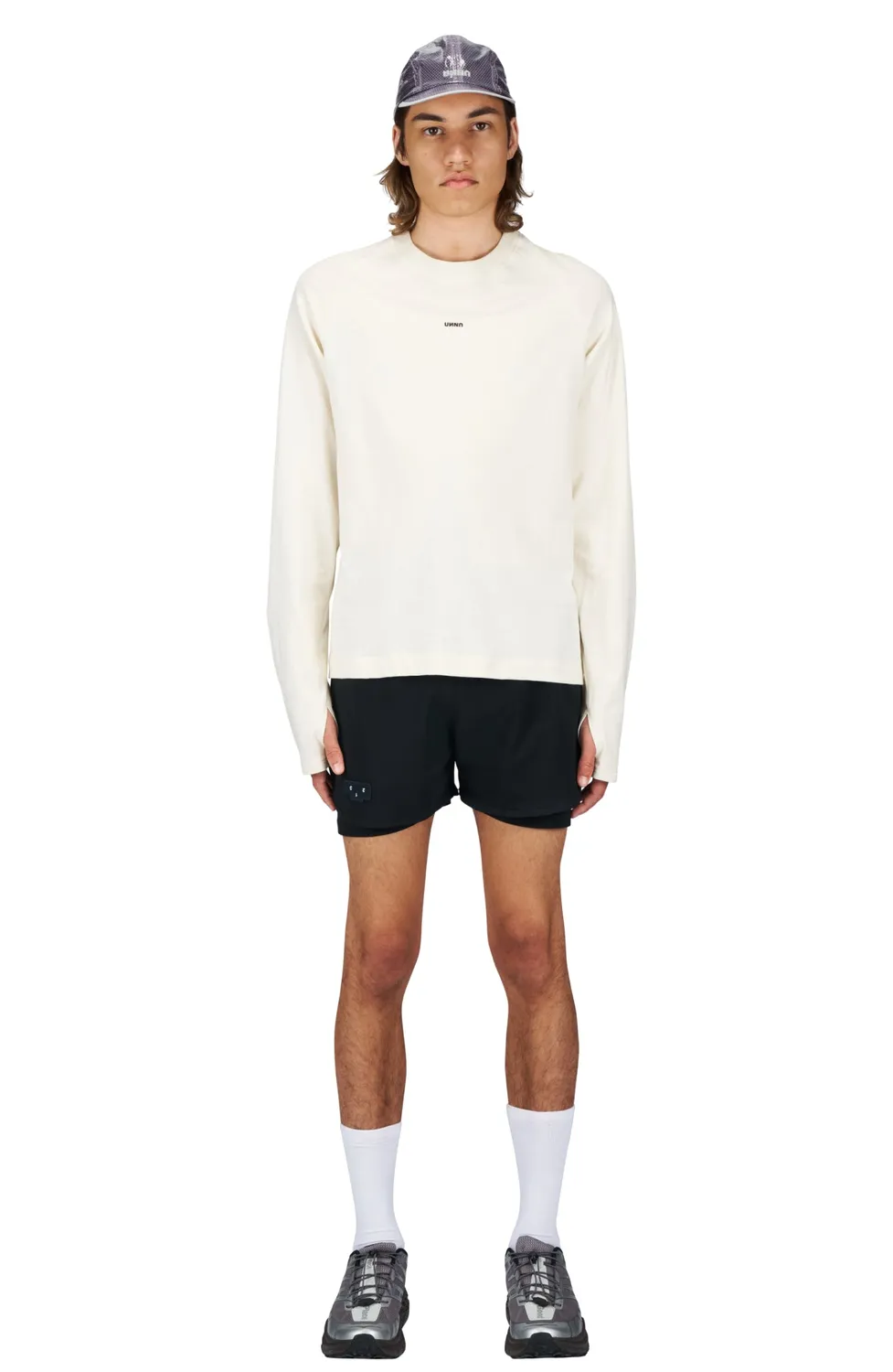 UNNA Smiles Club Tee LS Herren Longsleeve Vanilla White