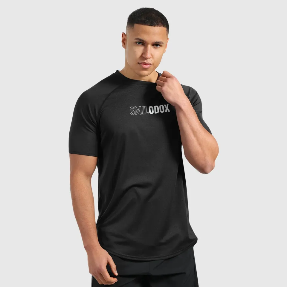 Smilodox Lunara Powerfit Pro T-Shirt Schwarz Raglan