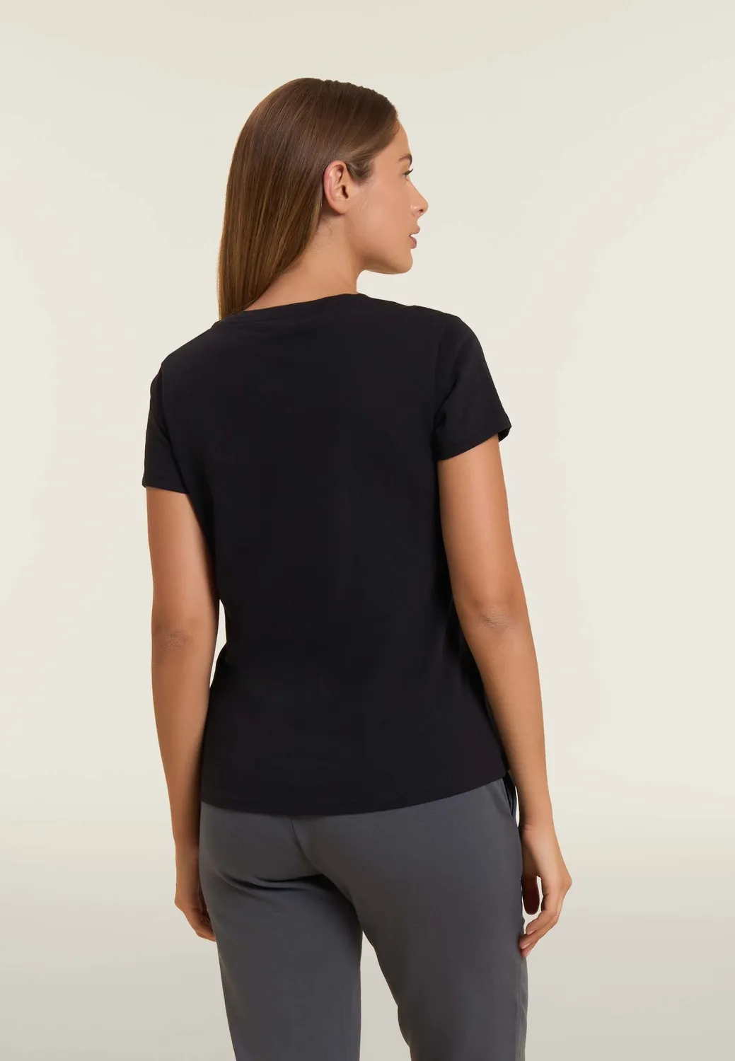 Freddy Supima T-Shirt Pailletten-Logo Nero S