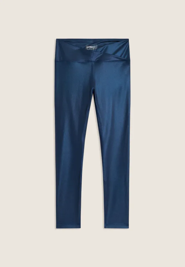 Freddy 7/8 Sportleggings Blau blickdicht