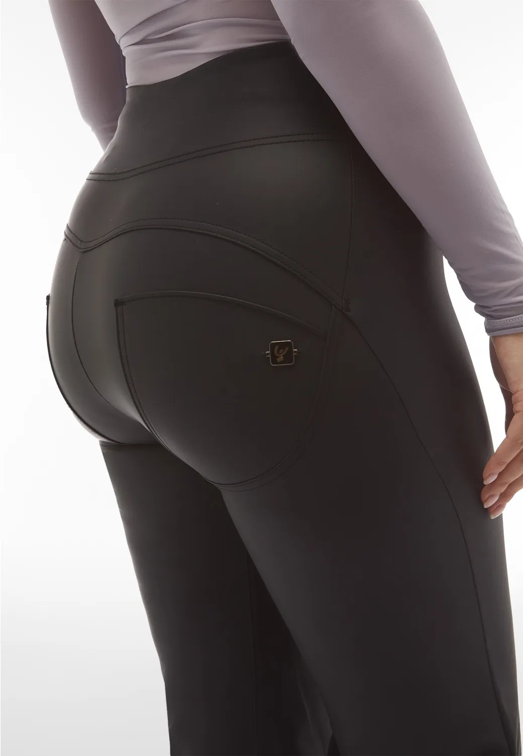 Freddy WR.UP Super Flare Push-up-Hose Kunstleder Faded Denim