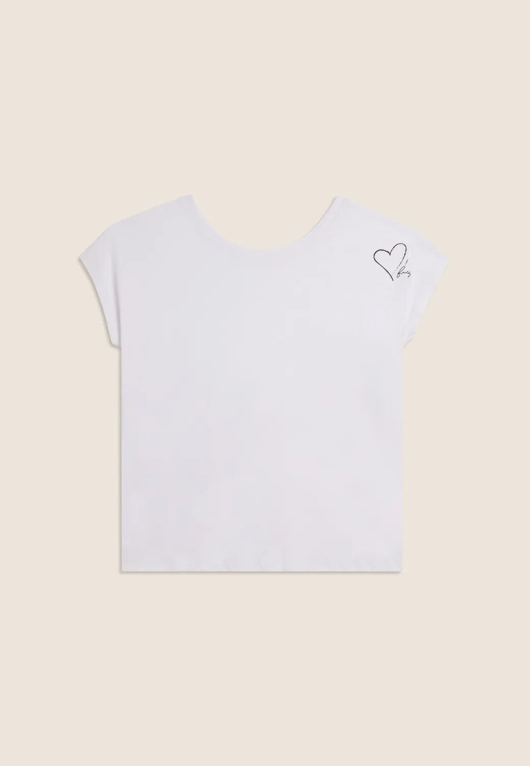Freddy Wende T-Shirt Nero Herz-Print Supima