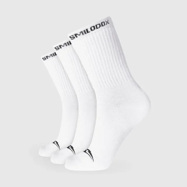 Smilodox BTP Tennissocken Herren 3er Pack Baumwolle weiß
