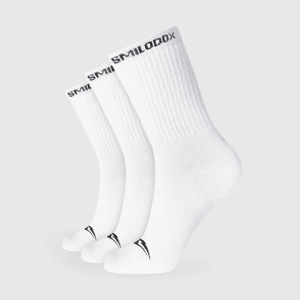 Smilodox BTP Tennissocken Herren 3er Pack Baumwolle weiß