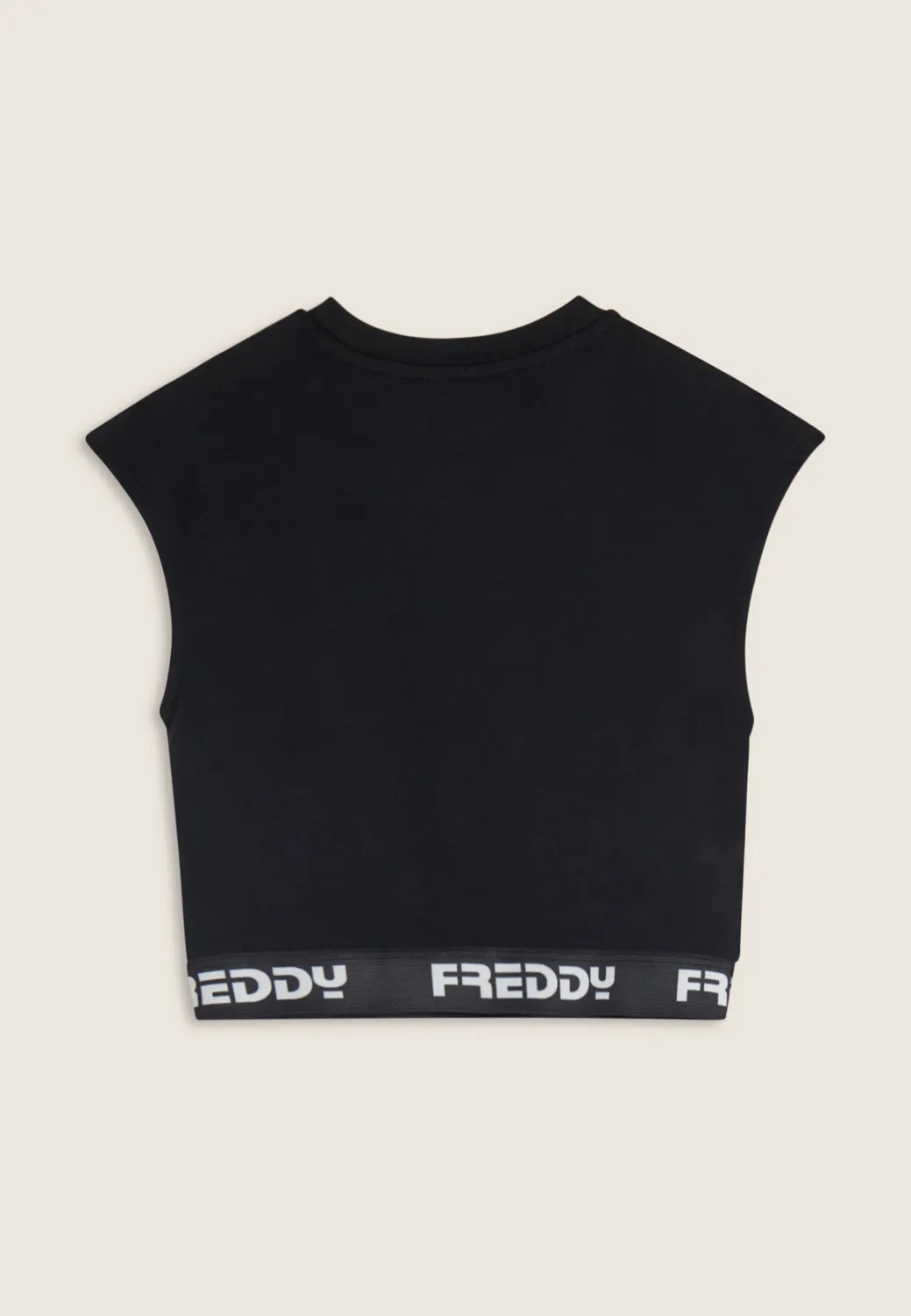 Freddy Crop Top Mädchen Jacquardbund Schwarz