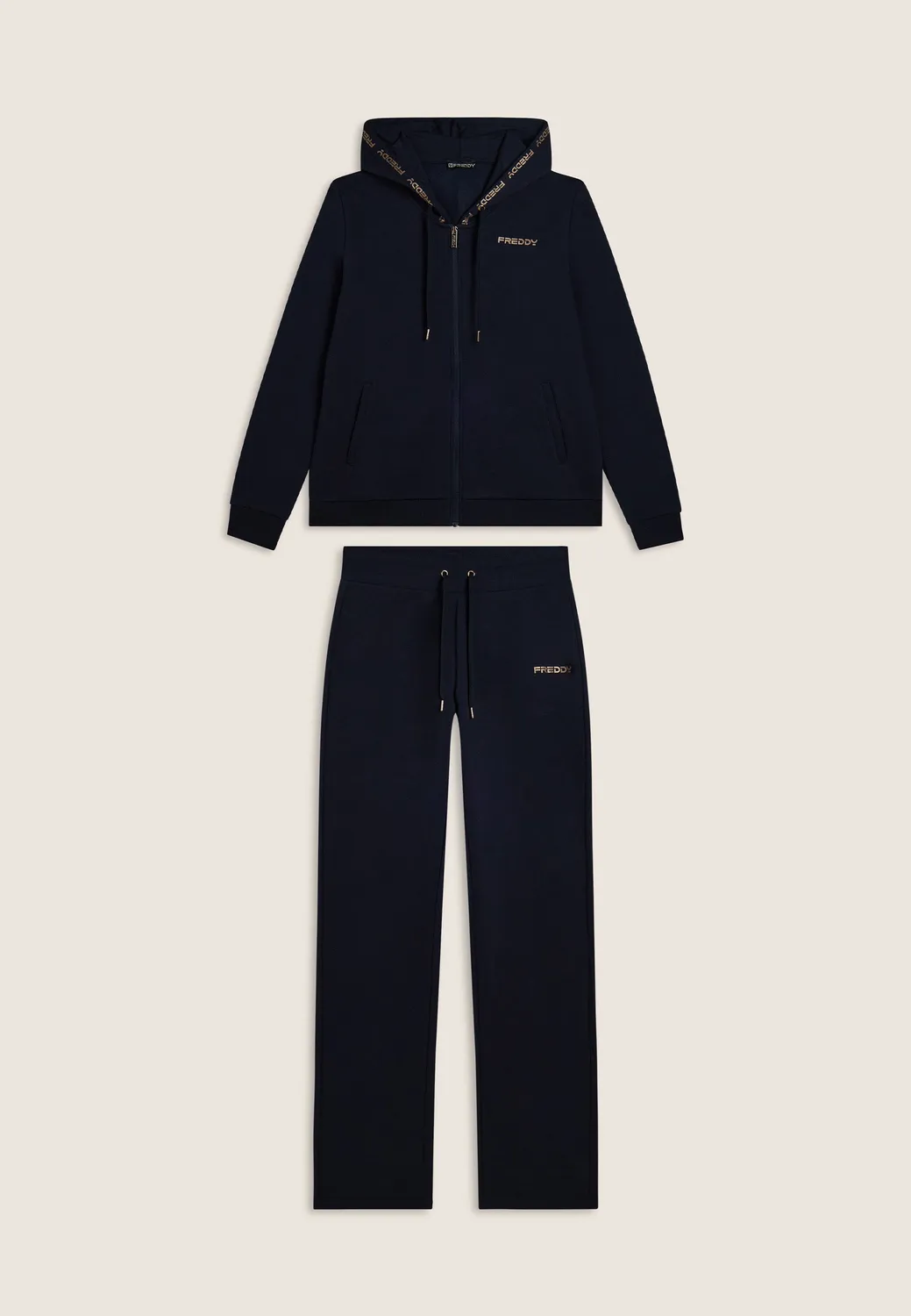 Freddy Trainingsanzug Dark Sapphire Kapuze Goldlogo