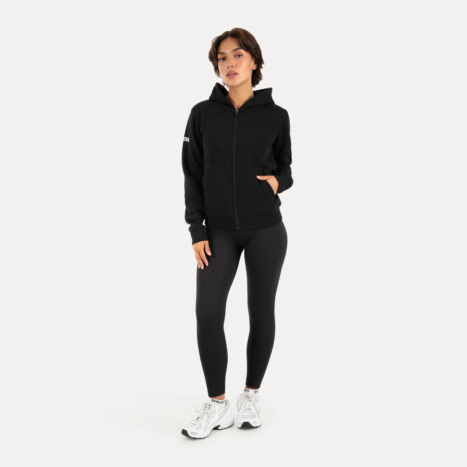Smilodox Saria Zip Hoodie Damen Schwarz