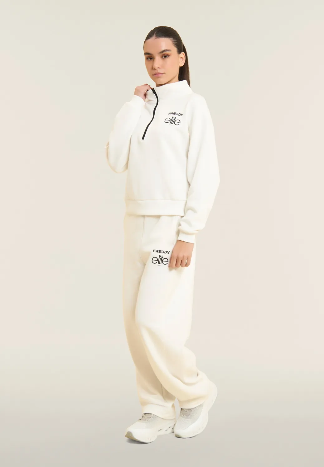 Freddy Elite Comfort Sweatshirt Damen Half-Zip Grau
