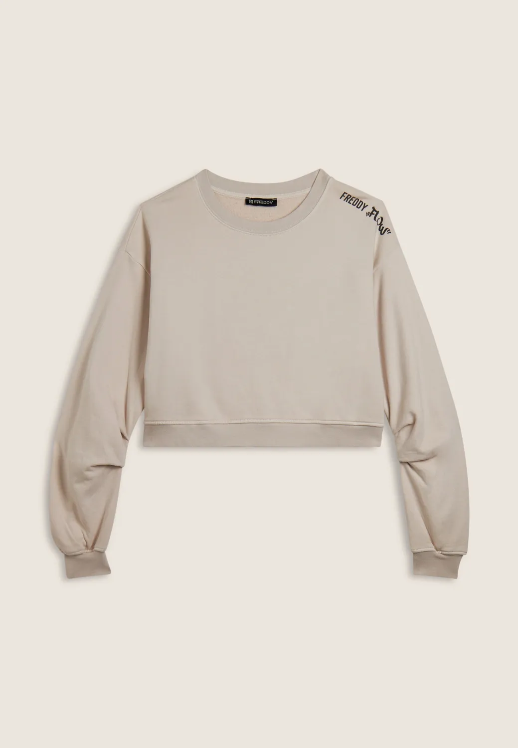 Freddy Flow Cropped Sweatshirt Grau Oversize bedruckt