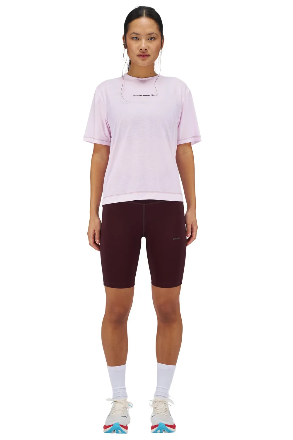 UNNA Wavy Tee Laufshirt Damen Oxford Pink leicht