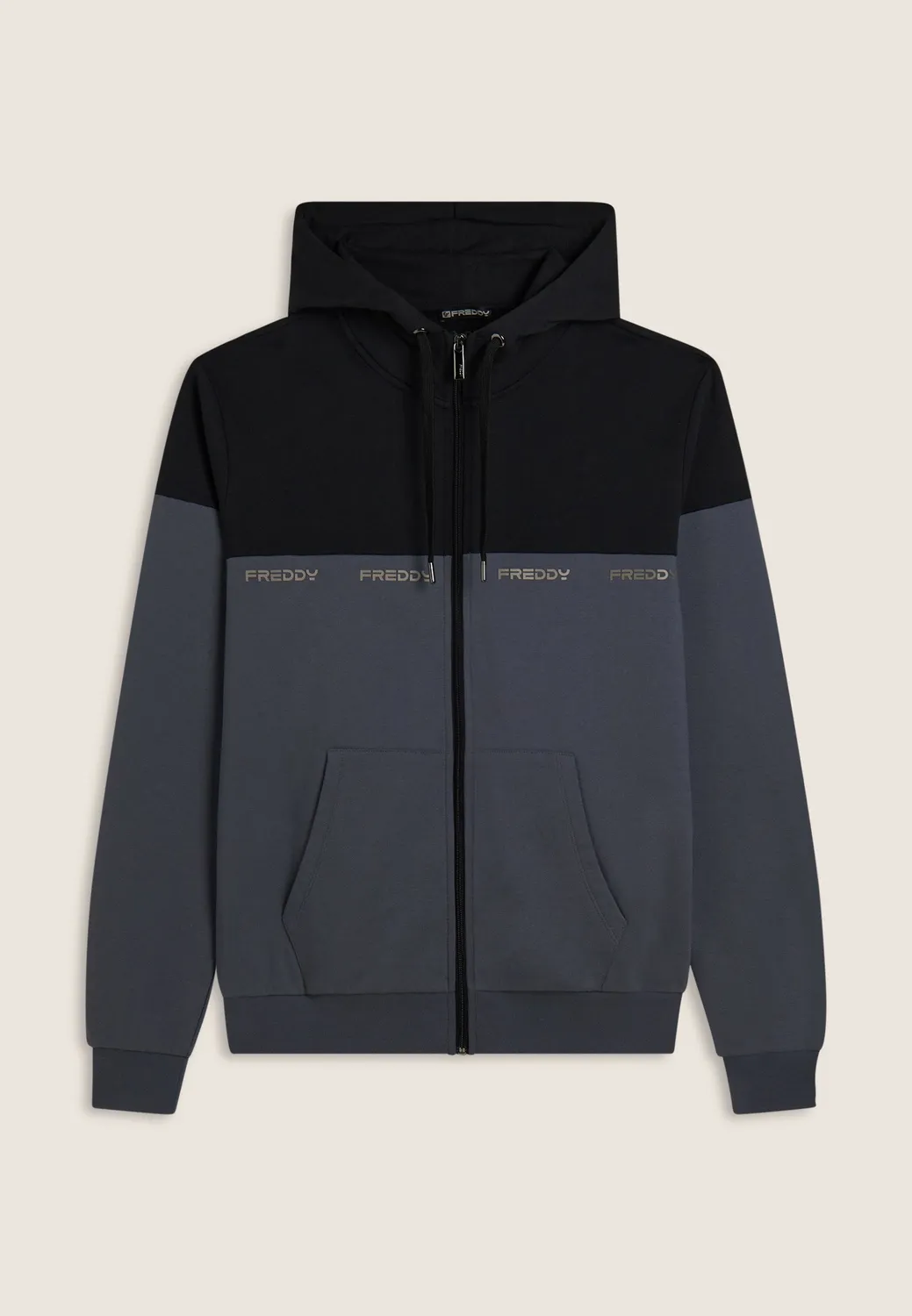 Freddy Colour Block Hoodie Turbulence-Black Baumwolle