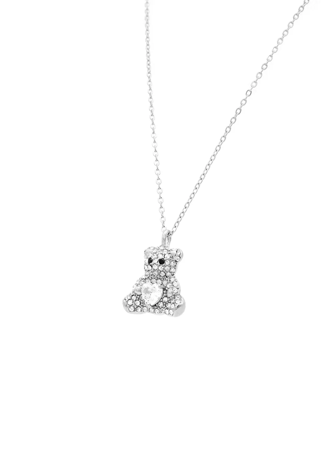 Freddy Halskette Teddybär Silber mit Strass