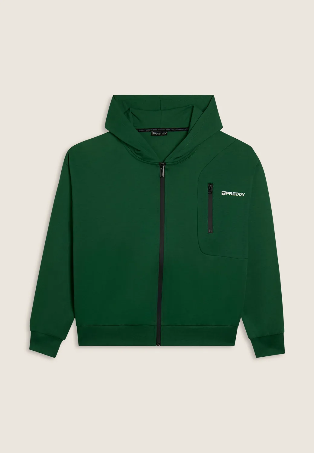 Freddy Full-Zip Hoodie Herren Schwarz Regular Tasche