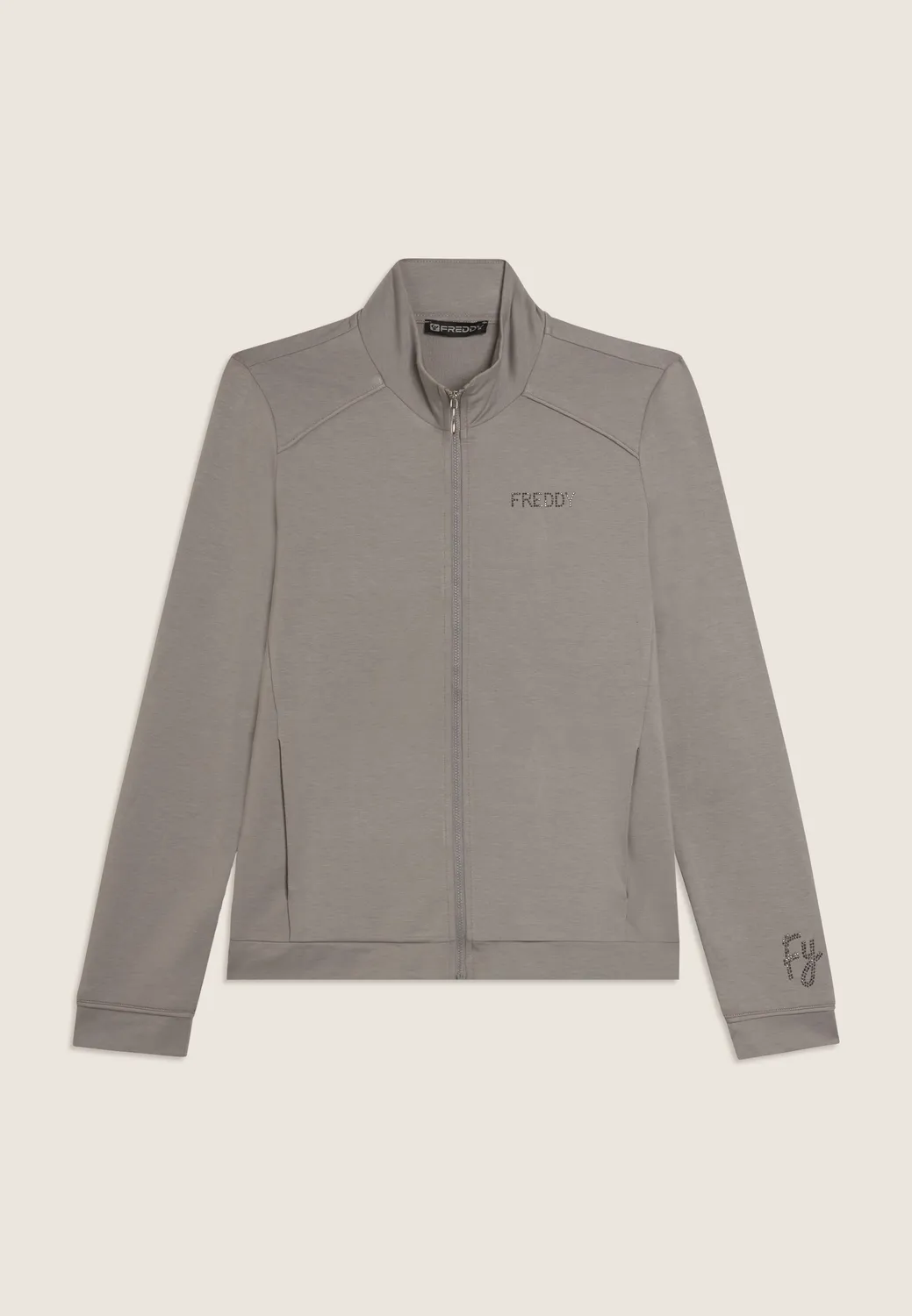 Freddy Zip Sweatjacke Strass Dunkelblau blickdicht