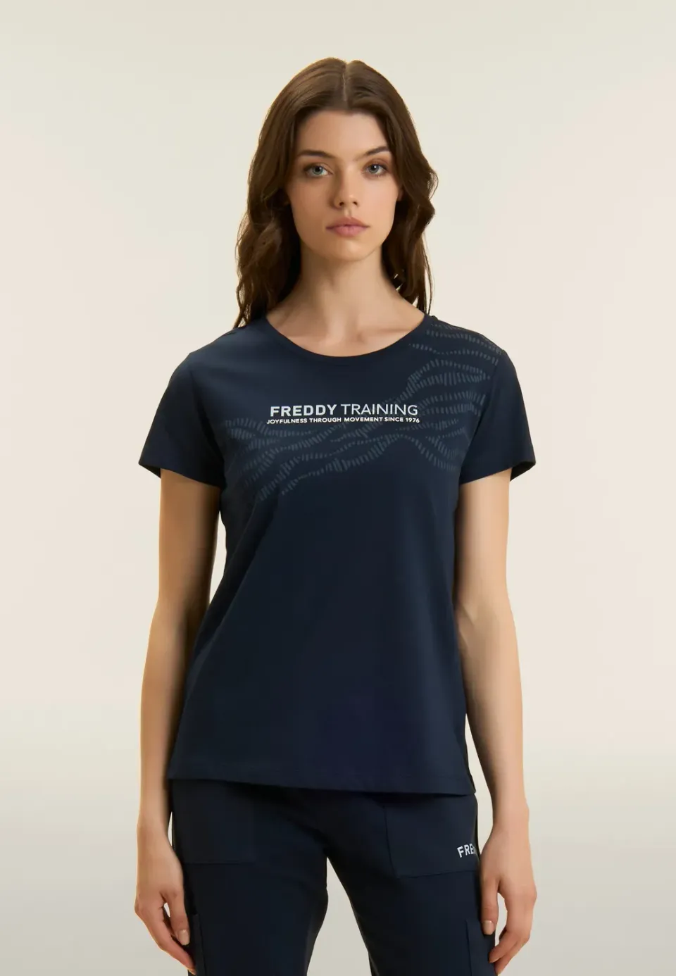 Freddy Training T-Shirt Baumwolle Schwarz Glitzer