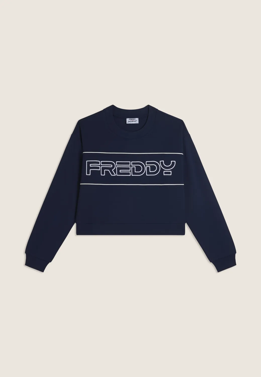 Freddy Cropped Sweatshirt Comfort Fit Peacoat Sticklogo