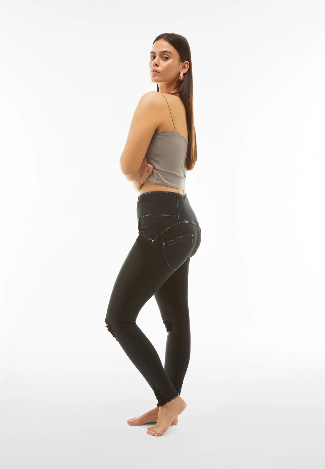 Freddy WR.UP Jeans Schwarz S High Waist Ripped