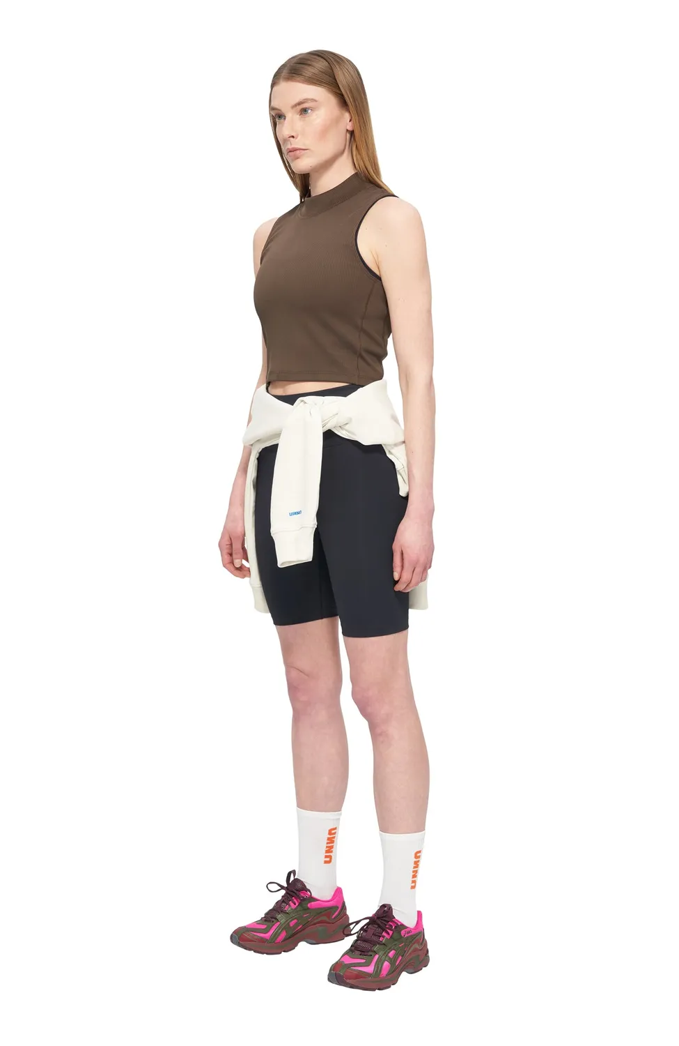 UNNA Balance Crop Top Croptop Wren Brown gerippt