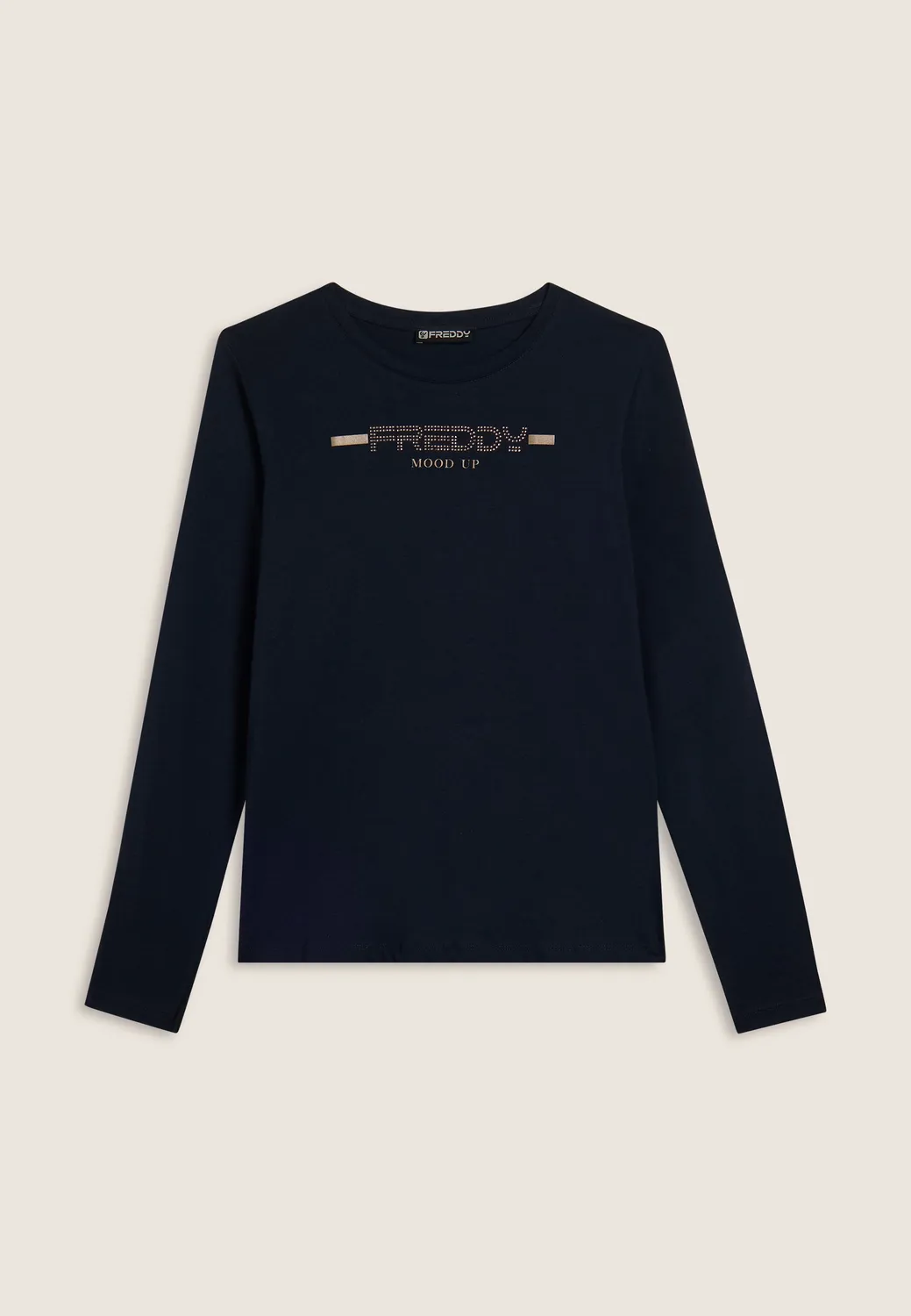 Freddy Strass-Logo Langarmshirt B109 Supima