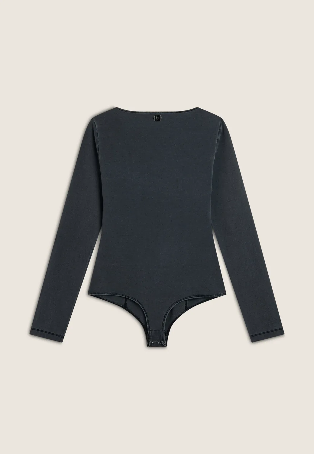 Freddy Body Jersey Denim-Optik Damen Mittelblau eckig