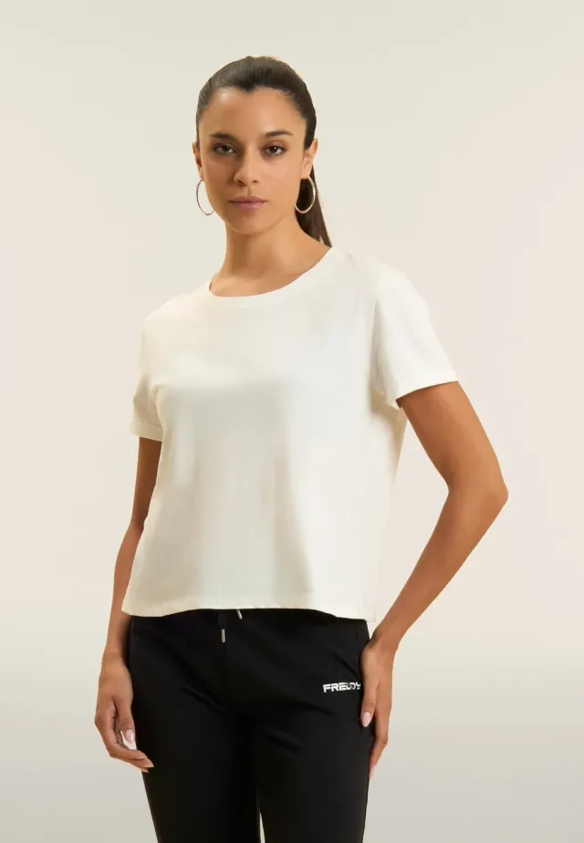 Freddy Cropped T-Shirt Rose Violet F57 Baumwolle