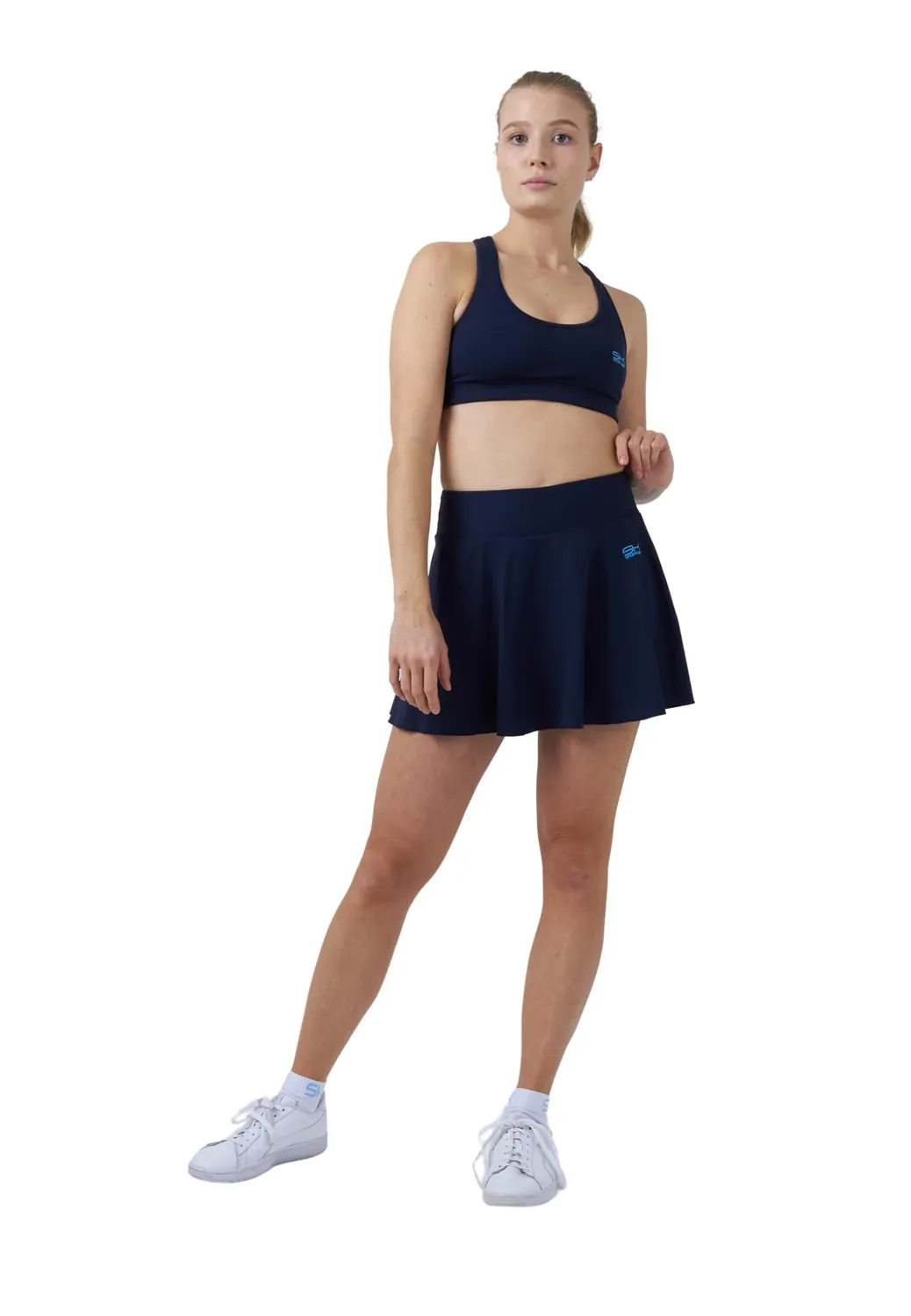 SPORTKIND Tennisskort Ballgürtel Damen Weiß Innenhose