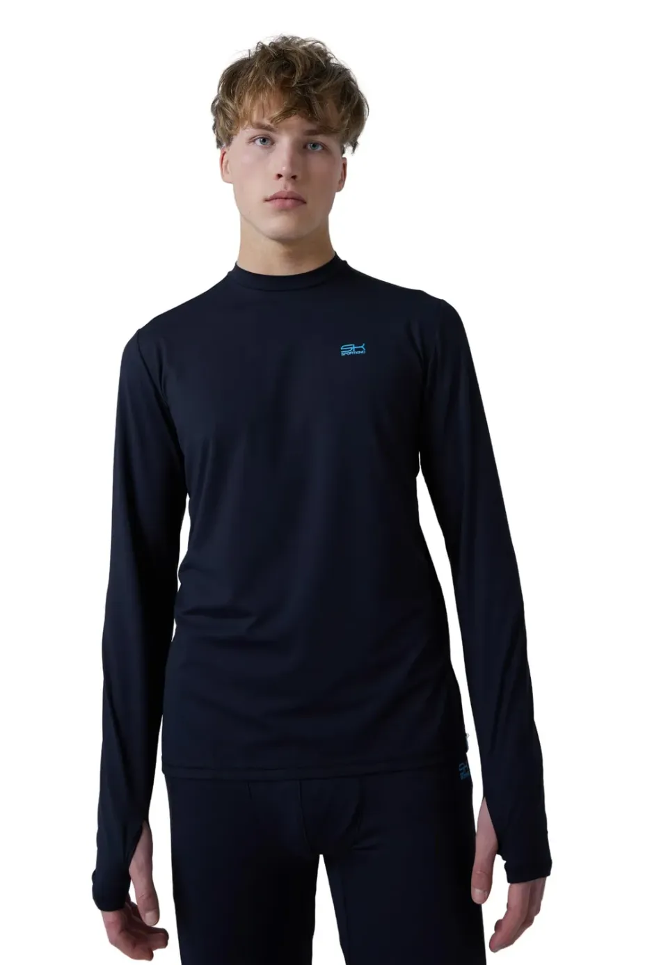 SPORTKIND Langarm Funktionsshirt Herren mit Daumenloch UV-Schutz