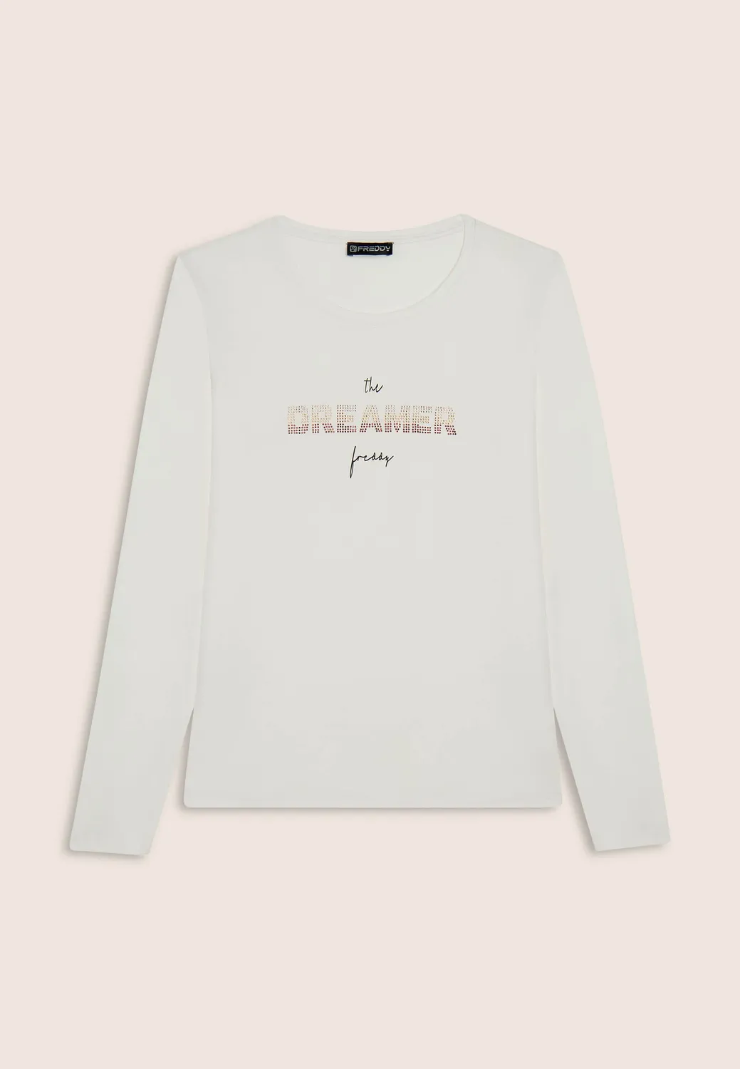 Freddy Dreamer Langarmshirt Strass Supima schwarz